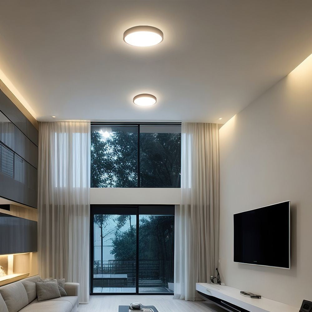 18W LED Dome Lys - 3000K, Rund, Sort Ramme, IP44, med Samsung Chip