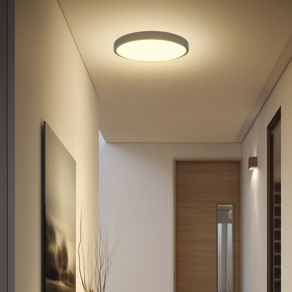 36W LED Dome Lys - Samsung Chip, 3000K, Rund, Sort Ramme, IP44, 5 Års Garanti