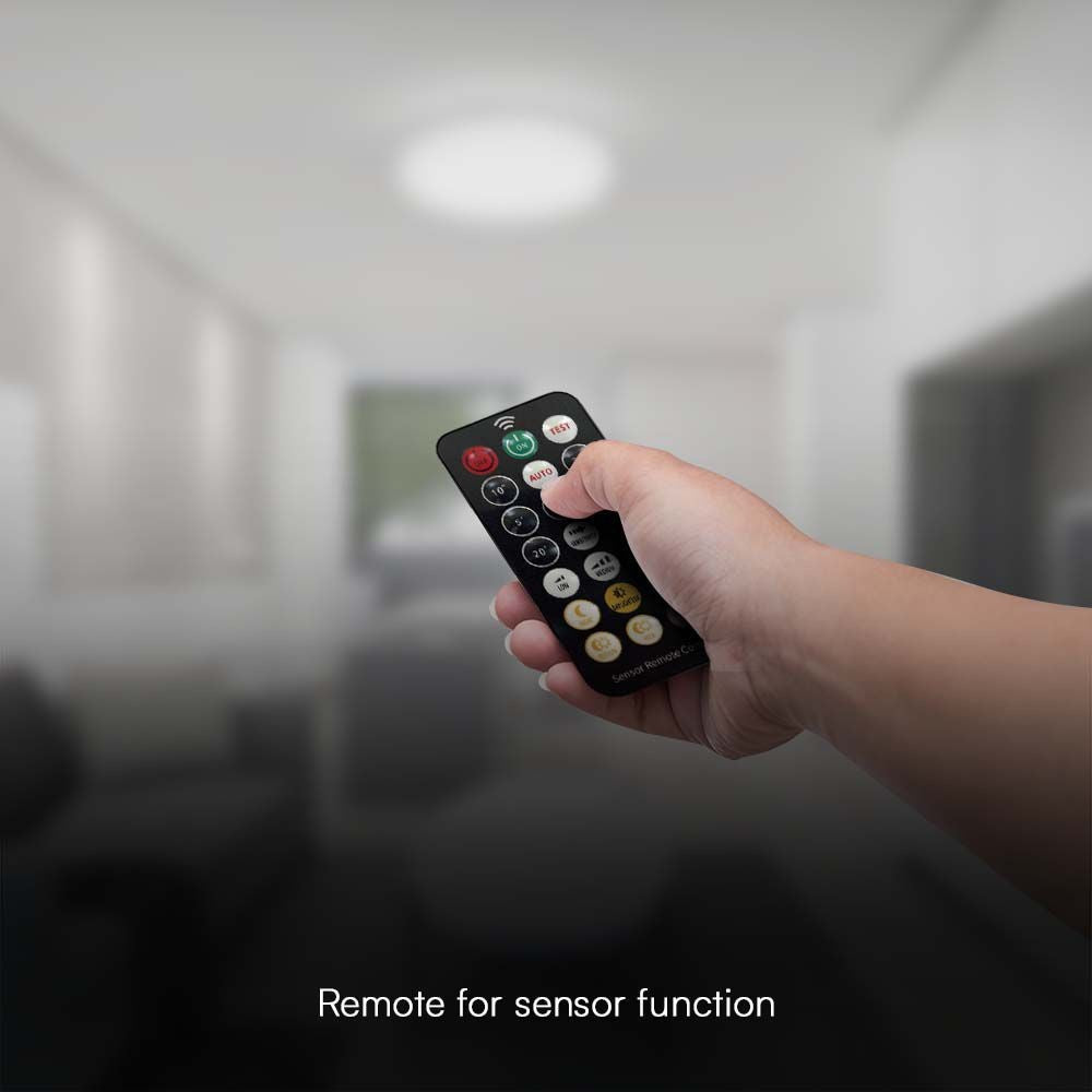 36W KøbKLED kuppellys med sensor og Samsung chip i hvid ramme – rund, 4000K, IP44
