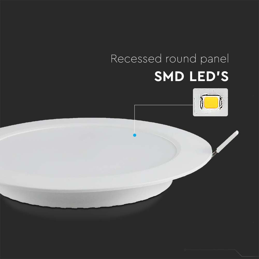 Samsung 6W nedsænket panel - 3000K, rund, 660lm, RA80, 5 års garanti