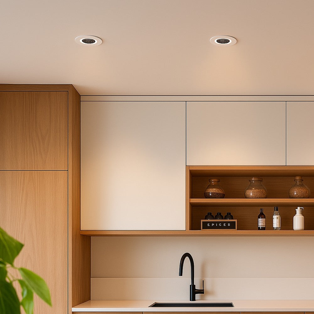 18W LED Honeycomb Downlight med Sort Ring og Sort Varmelegeme - Effekt: 18W, 1860lm, RA90