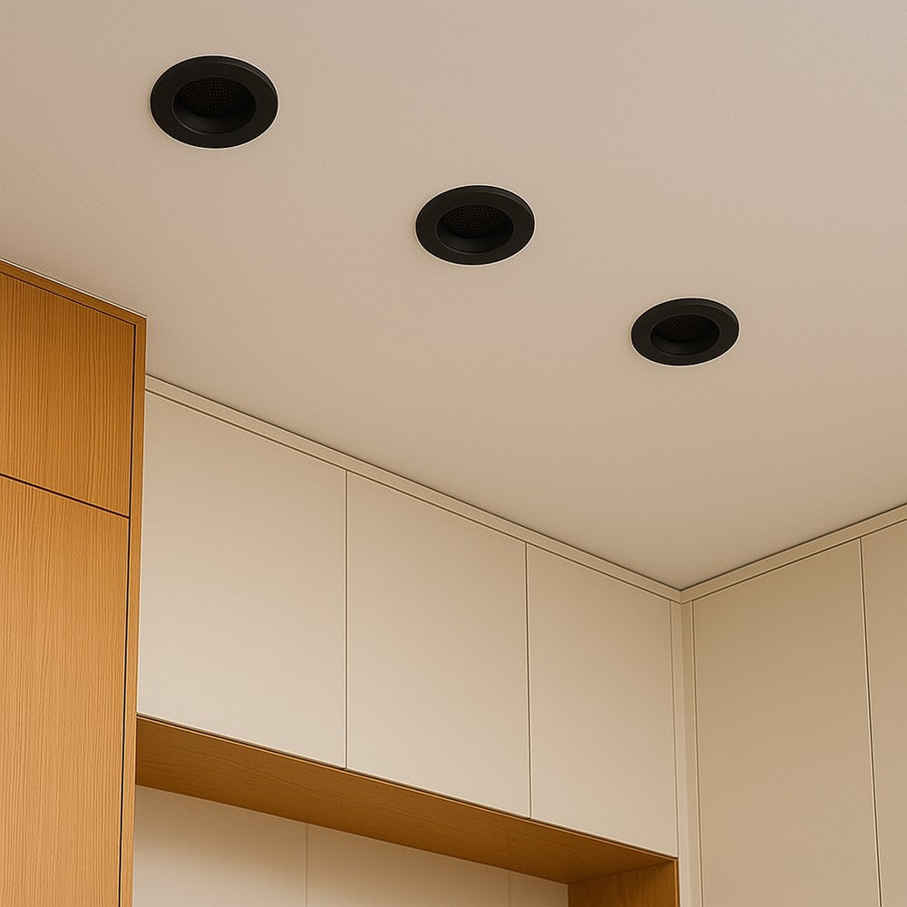 18W LED Honeycomb Downlight med Sort Ring og Sort Varmelegeme - Effekt: 18W, 1860lm, RA90