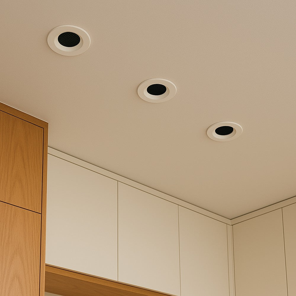 24W LED honey comb downlight med 3i1 funktion, hvid ring og sort køling - 2540lm, RA90.