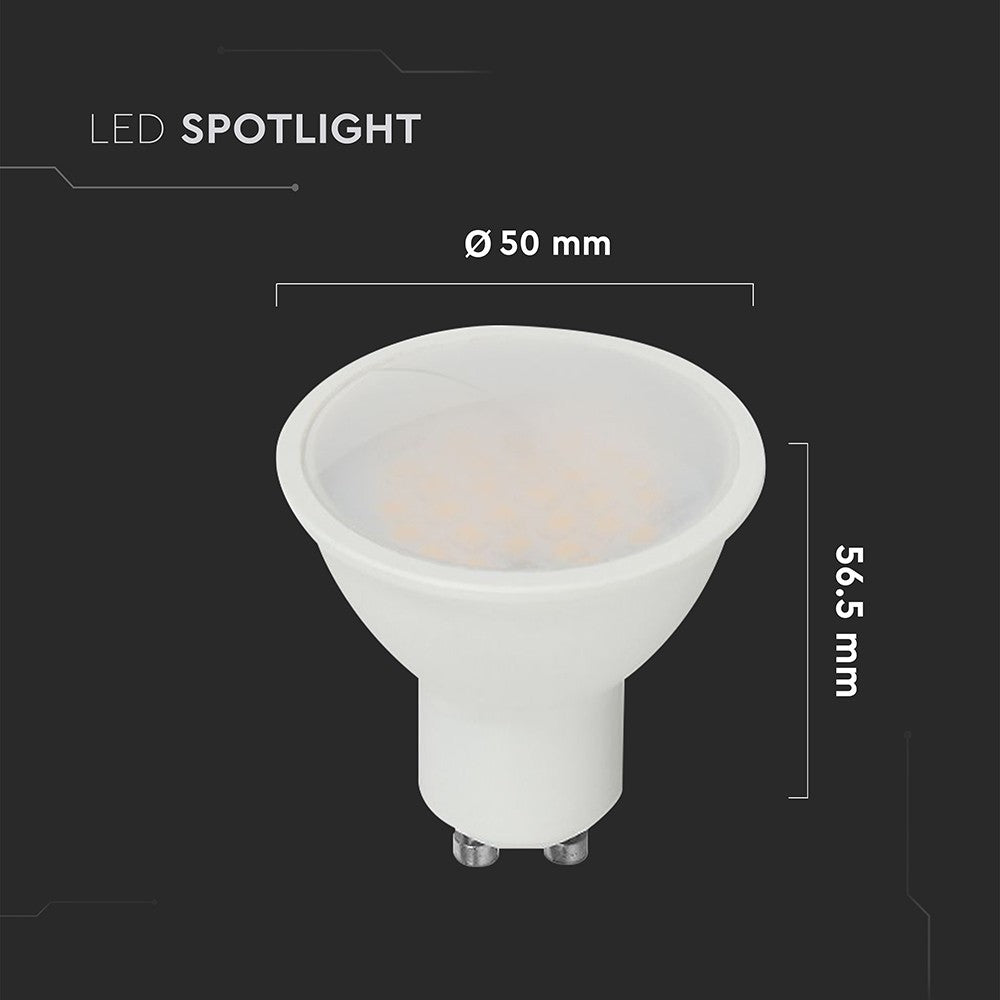 10W GU10 LED Spotlight med mælkeagtigt dæksel og 3000K varm hvidt lys - 1000lm - RA80
