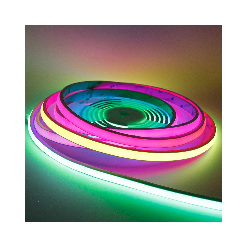 10m Neon RGBIC COB LED strip - 21W/m, 720 LED pr. meter, 24V, IP67 - Udendørs LED strip til farverige lyseffekter