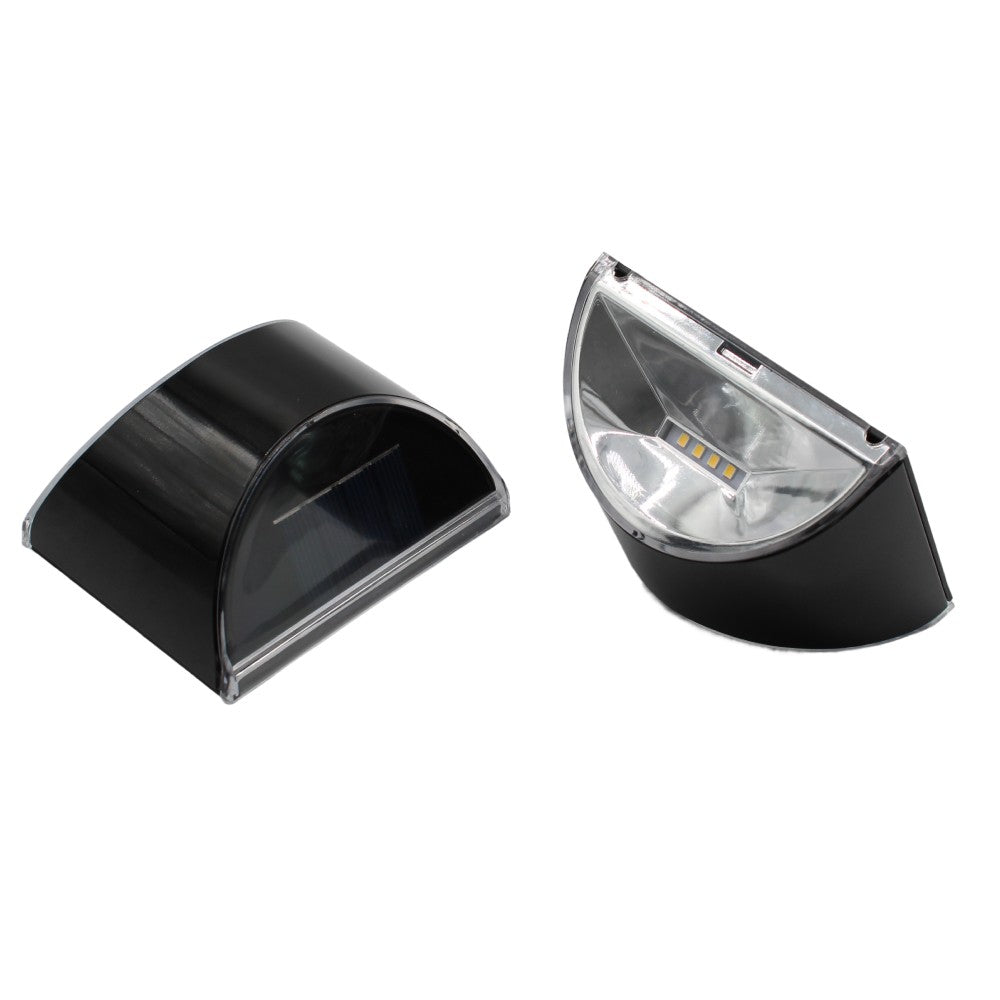MIVO Solcelle LED Væglampe - Sort, Udendørs Væg-Effekt, 0,5W, 200lm (2 stk.)
