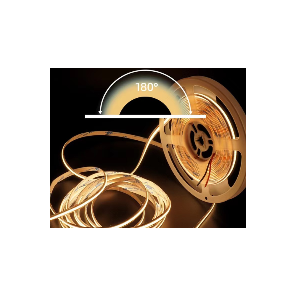 10m Dot-fri COB-LED strimmel med 320 LED pr. meter, 3000K, 4W/m, IP20, 24V, RA95, 350lm/m