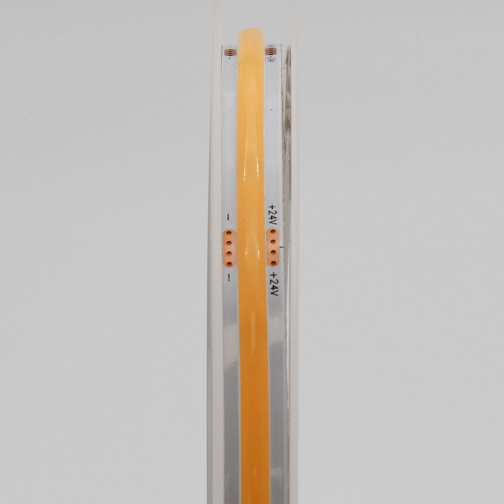 10m Dot-fri COB-LED strimmel med 320 LED pr. meter, 3000K, 4W/m, IP20, 24V, RA95, 350lm/m