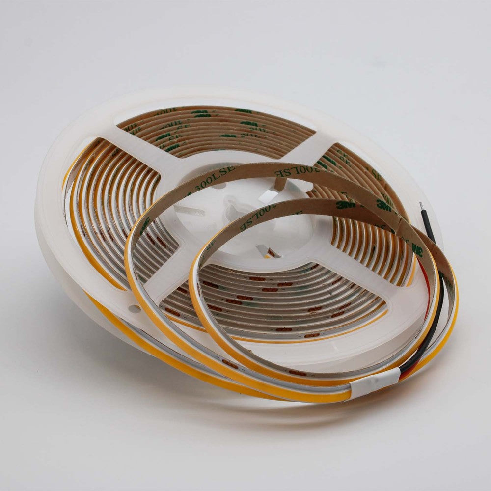 10m Dot-fri COB LED-strips med 2700K, 6,5W/m - IP20, 320 LED pr. meter, 24V, højt farvegengivelsesindeks RA95