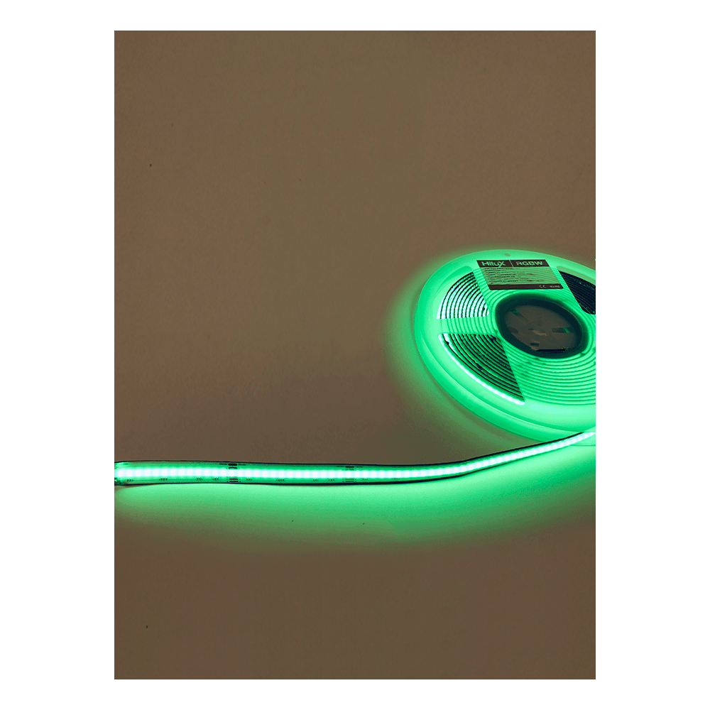 HiluX RGBW COB LED Strips - 24V - 16W - 620lm/m - RGB+3000K - CRI90+ - 5m - IP20