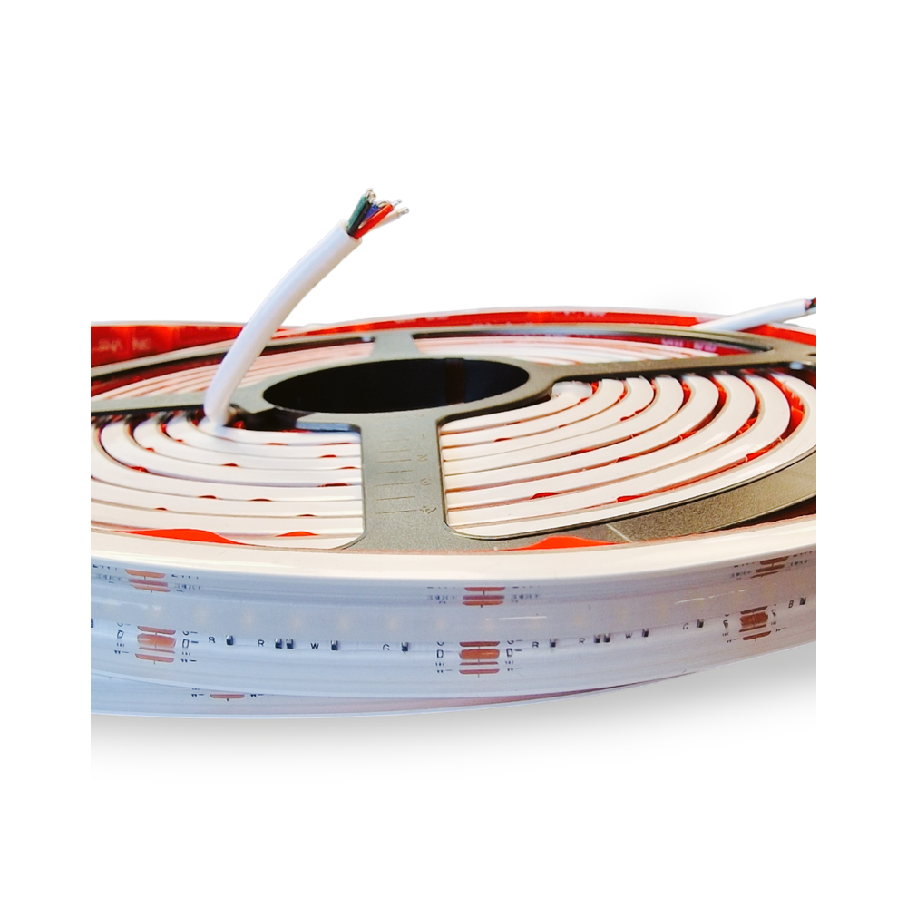 HiluX RGBW COB LED Strips - 24V - 16W - 620lm/m - RGB+2700K - CRI90+ - 5m - IP67