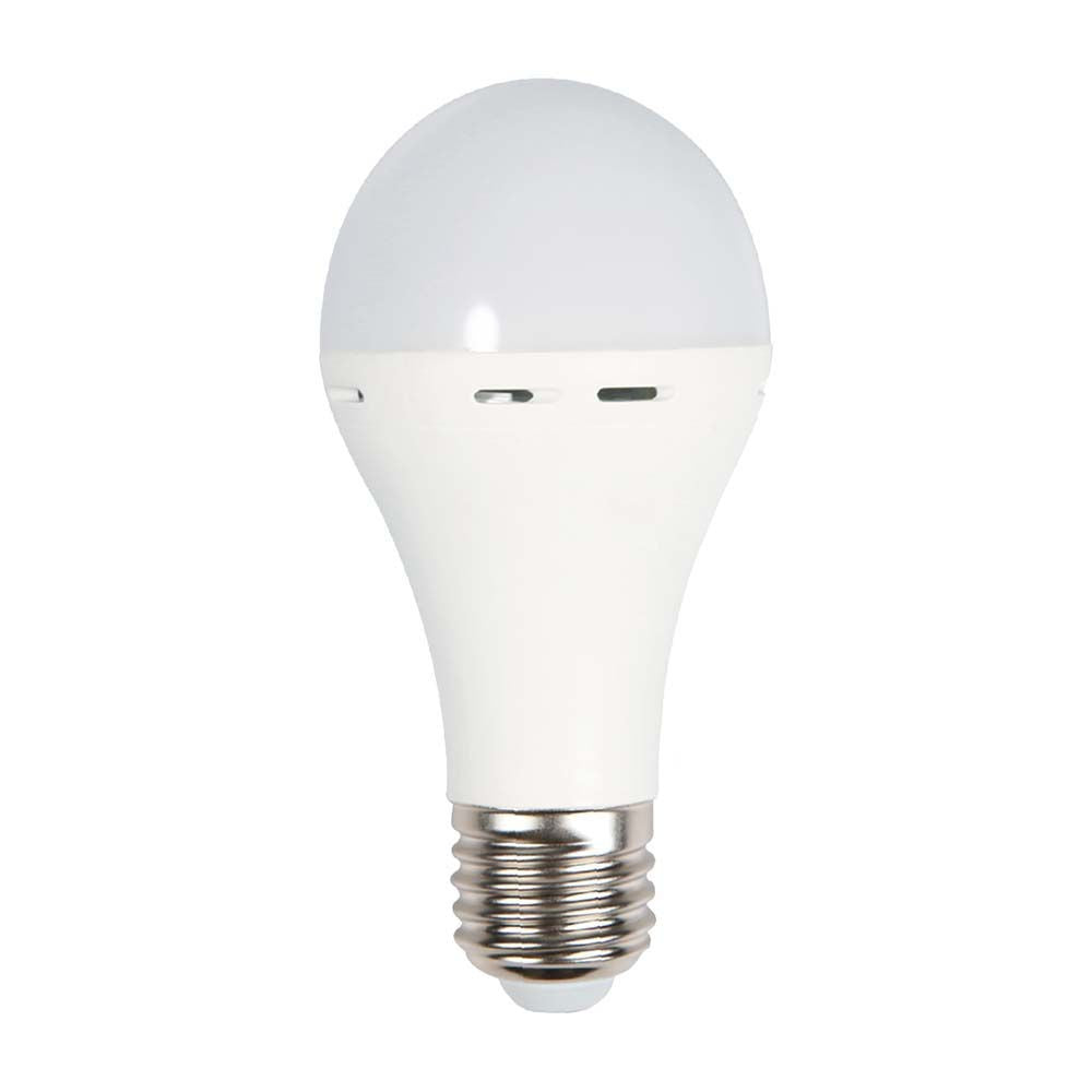 Nødplastlampe med batteri og 9W E27 fatning - 3 timers driftstid - 4000K - 720lm - RA80