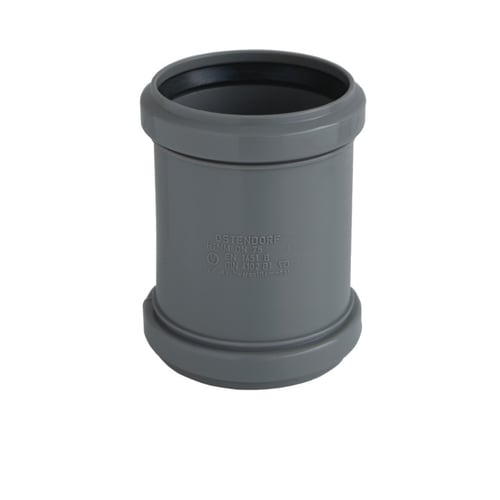 32 mm Dobbeltmuffe afløb hvid PP
