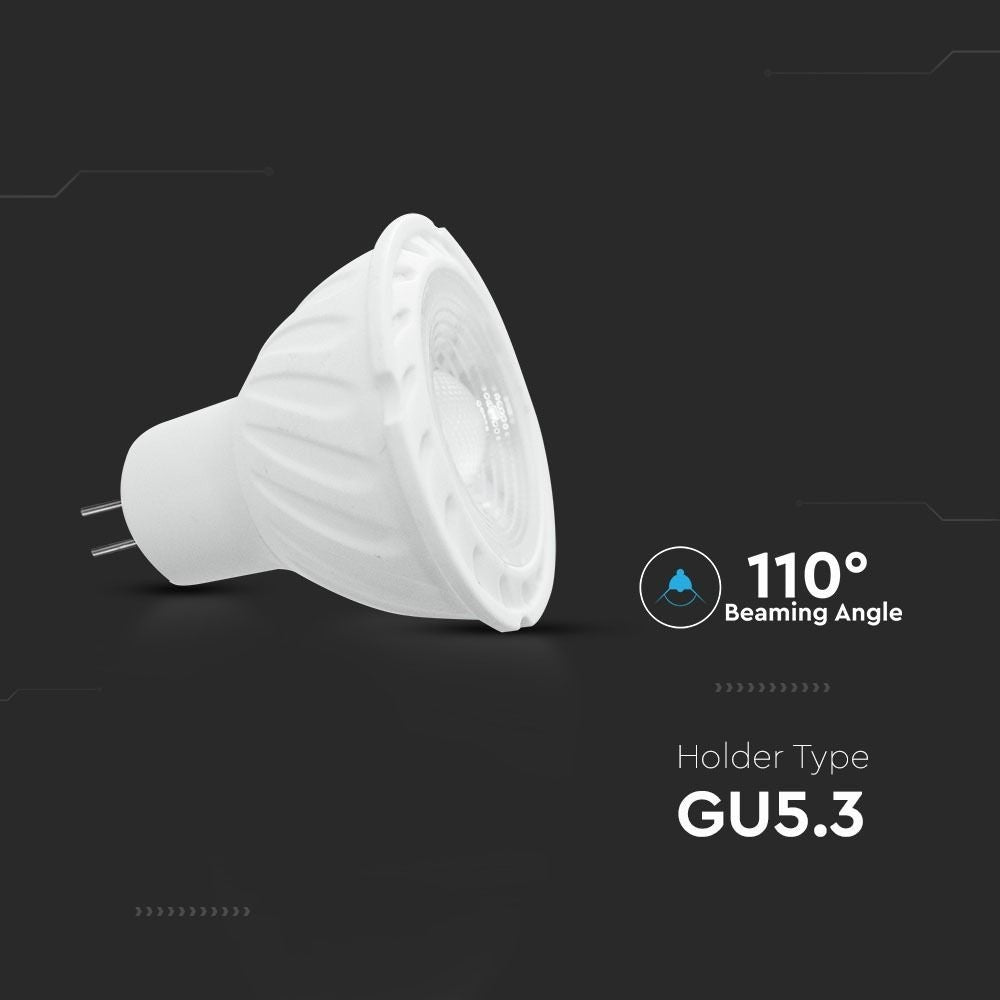 V-Tac 6,5W LED spotpære - Samsung LED chip, 12V, MR16 / GU5.3 - Erstatning for 55W, 450lm, RA80, 5 års garanti