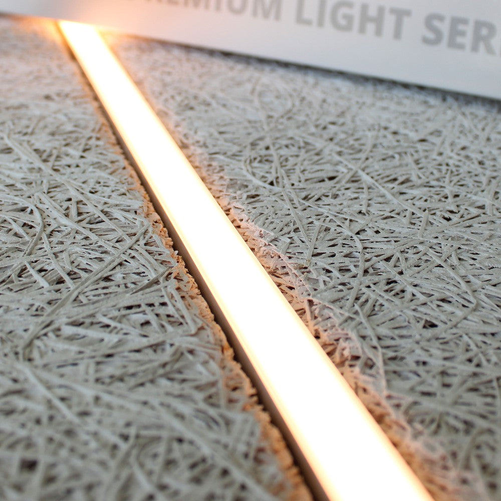 Troldtekt LED dæmpbar skinnesæt 4x120 cm - Planforsænket, Fjernbetjening dæmpbar, Akustilight