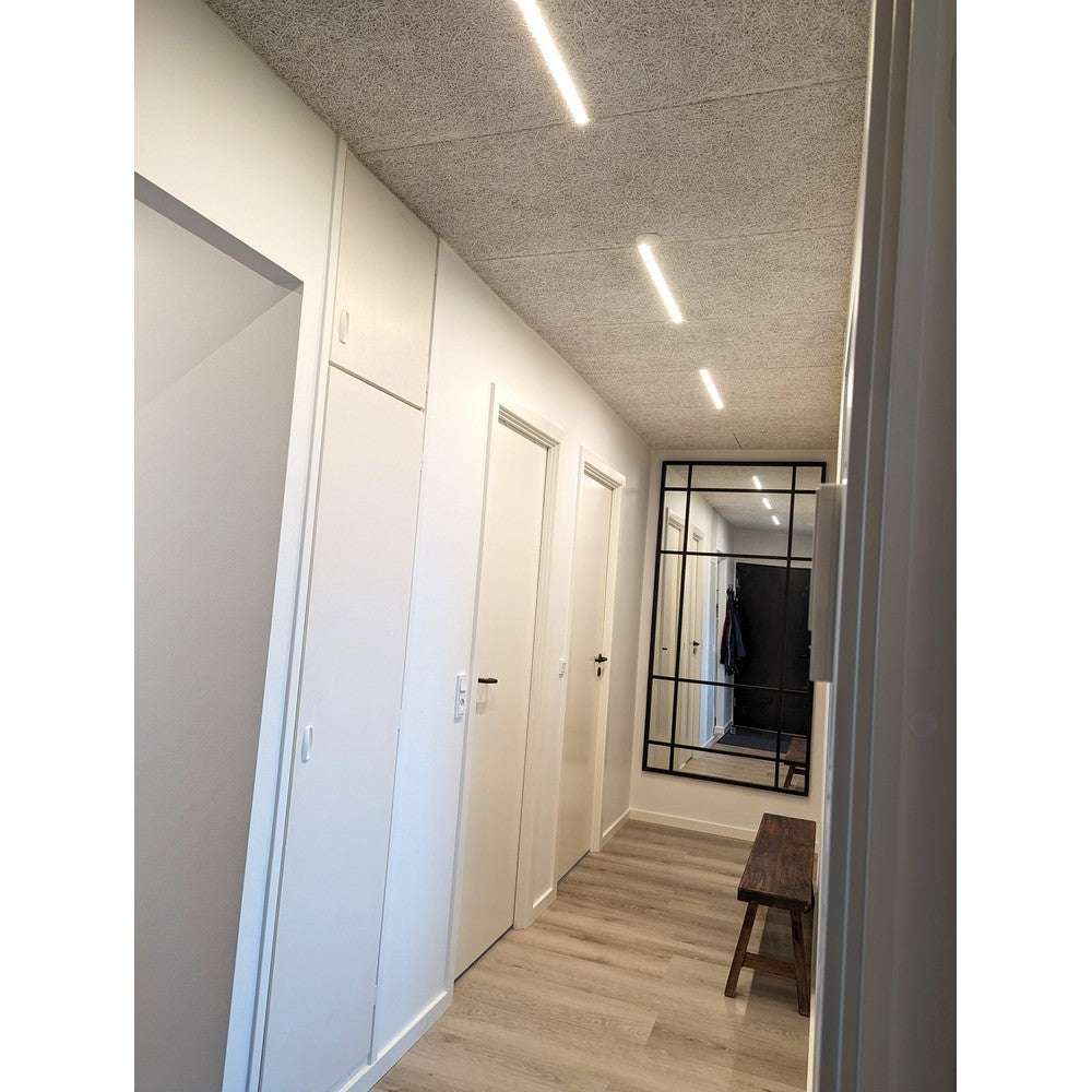 Troldtekt LED dæmpbar skinnesæt 4x120 cm - Planforsænket, Fjernbetjening dæmpbar, Akustilight