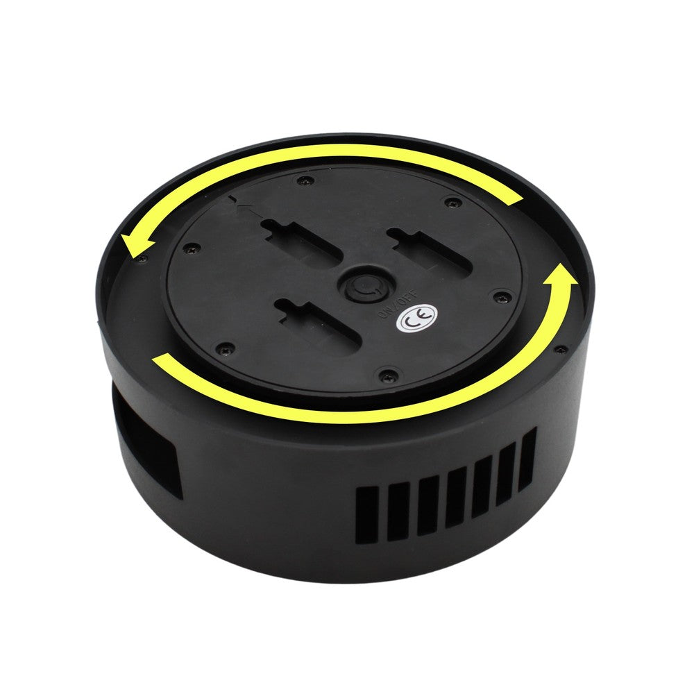 Sort rund solcelle sensor væglampe med roterbar funktion og skumringssensor - Effekt 3W, IP54-certificeret
