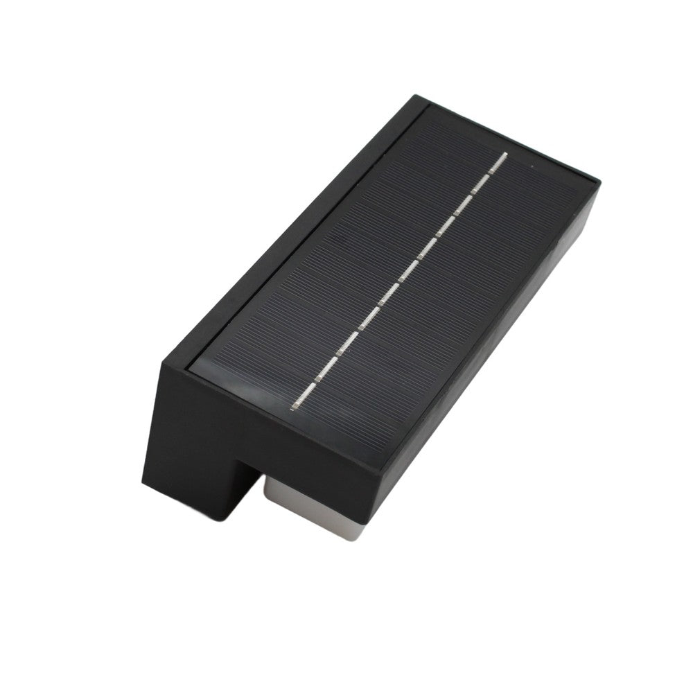Solcelle sensor CCT væglampe - 3 lyskulører, sort, firkantet, skumringssensor, IP54, 2W