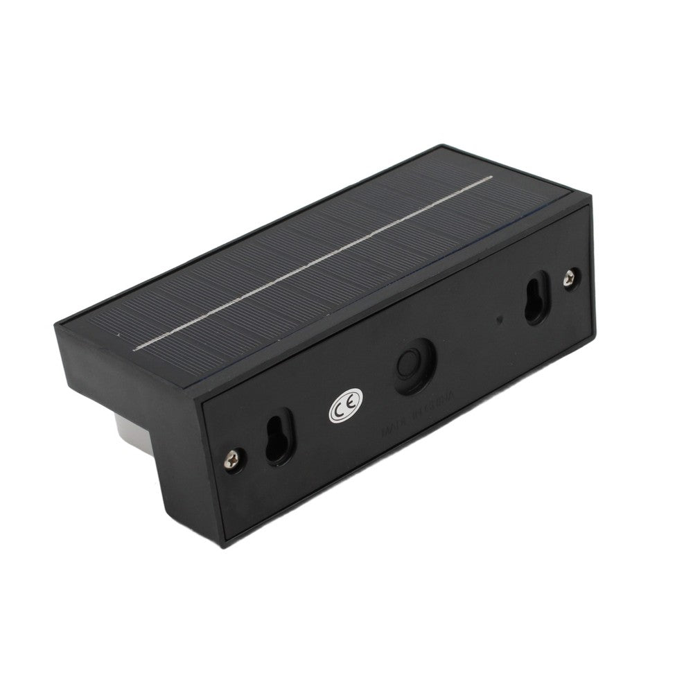 Solcelle sensor CCT væglampe - 3 lyskulører, sort, firkantet, skumringssensor, IP54, 2W