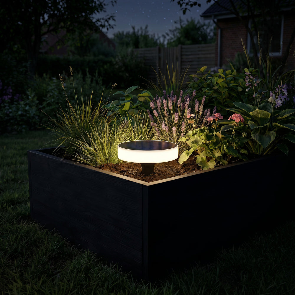 Solcelle sensor bedlys - Skumringssensor, spyd/væg montering IP65, 1.5W, energibesparende udendørs belysning