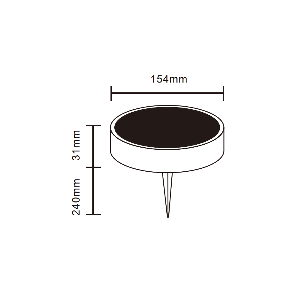 Solcelle sensor bedlys - Skumringssensor, spyd/væg montering IP65, 1.5W, energibesparende udendørs belysning