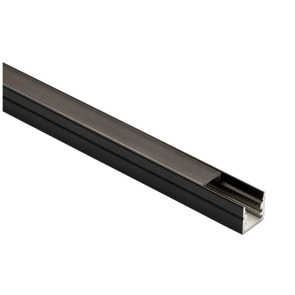 Sort akustikpanel med aluprofil og CCT LED strip, 240 cm - Komplet sæt