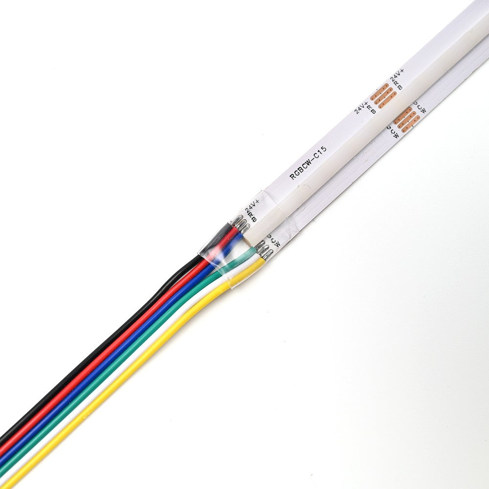 10m RGB+CCT COB-LED strip - 21W/m, IP20, 840 LED pr. meter, 24V, COB LED - Kvalitets LED strip med farveskift og hvidt lys - 1000lm/m - RA91