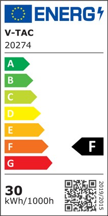 V-Tac 30W LED projektør med sensor, hvid - Samsung LED chip - 2340lm - IP65 - 5 års producentgaranti
