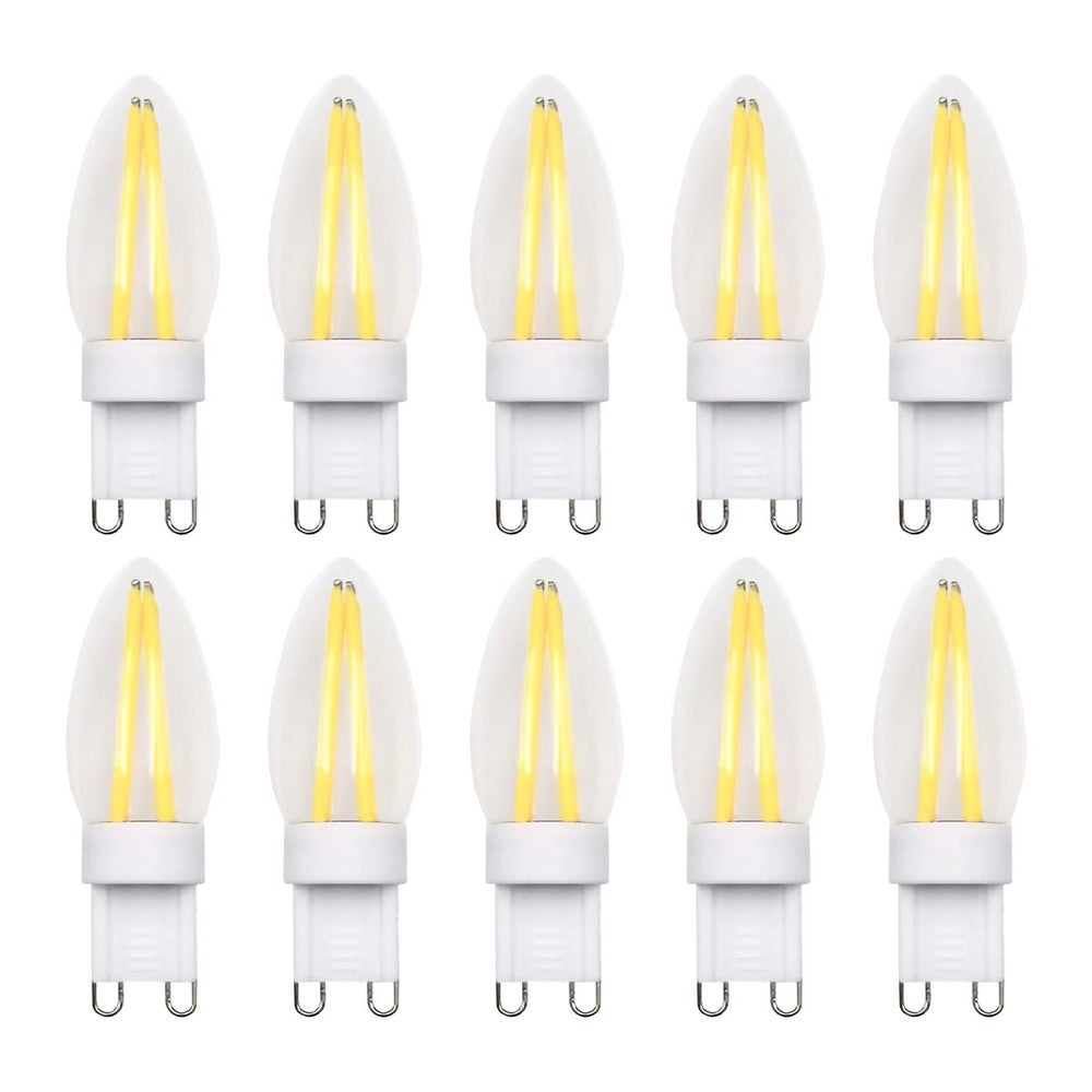 10 stk. G9 dæmpbare 2W Filament LED pærer - 2700K, 230V, RA80, 210lm