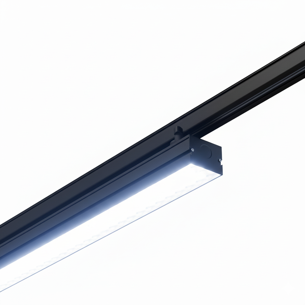 38W LED lysskinne til 3-faset skinner, sort, 170 lm/W, 115 cm
