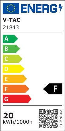 V-Tac 20W LED indbygnings-spotlight - Hul: Ø14,5 cm, Mål: Ø17 cm, 3 cm høj