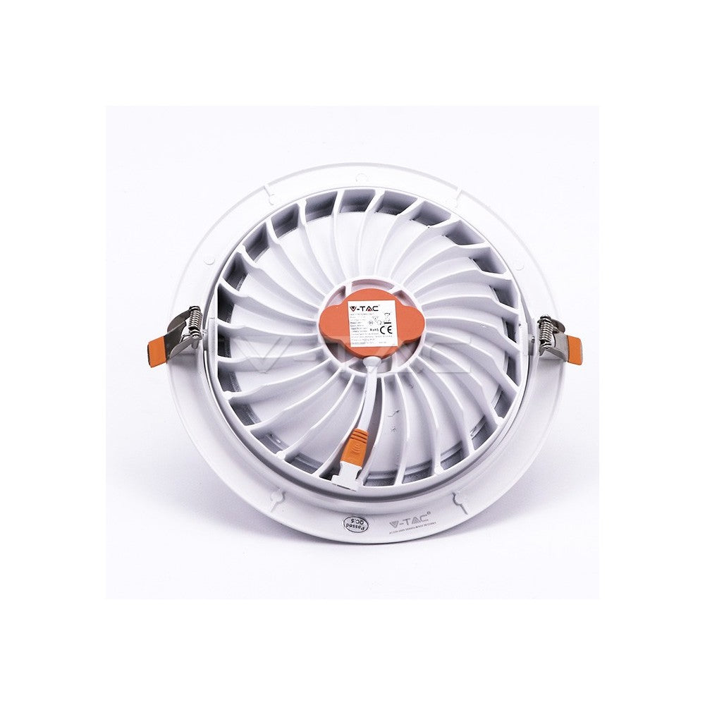 V-Tac 30W LED Spotlight - Hvid, Ø19,5 cm, Ø22,5 cm, 3 cm høj, Samsung LED chip, 2700lm, RA80, 230V