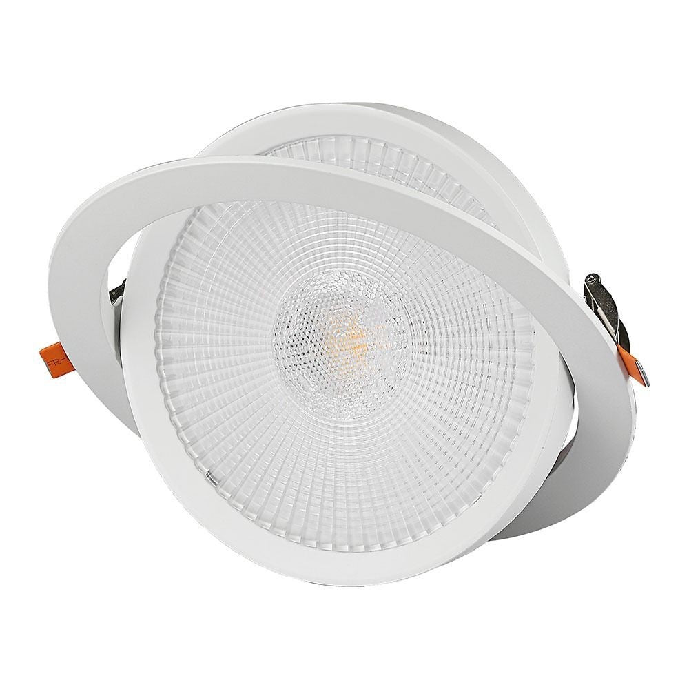 V-Tac 30W LED Spotlight - Hvid, Ø19,5 cm, Ø22,5 cm, 3 cm høj, Samsung LED chip, 2700lm, RA80, 230V