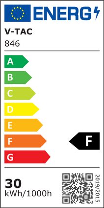 V-Tac 30W LED Spotlight - Hvid, Ø19,5 cm, Ø22,5 cm, 3 cm høj, Samsung LED chip, 2700lm, RA80, 230V