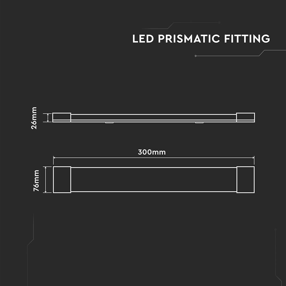 V-Tac 10W LED armatur - 30 cm, 230V, 1000lm, RA80, 3 års garanti