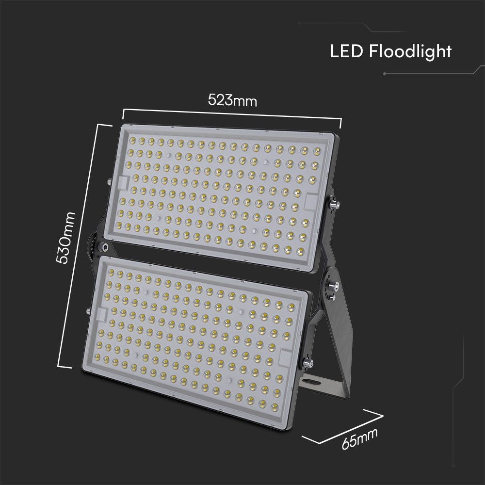 500W LED projektør med Samsung chip, sort hus, 4000K, IP65, 135lm/W