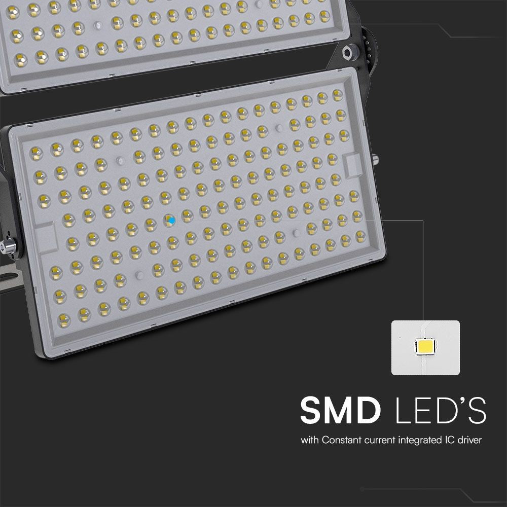 500W LED projektør med Samsung chip, sort hus, 4000K, IP65, 135lm/W