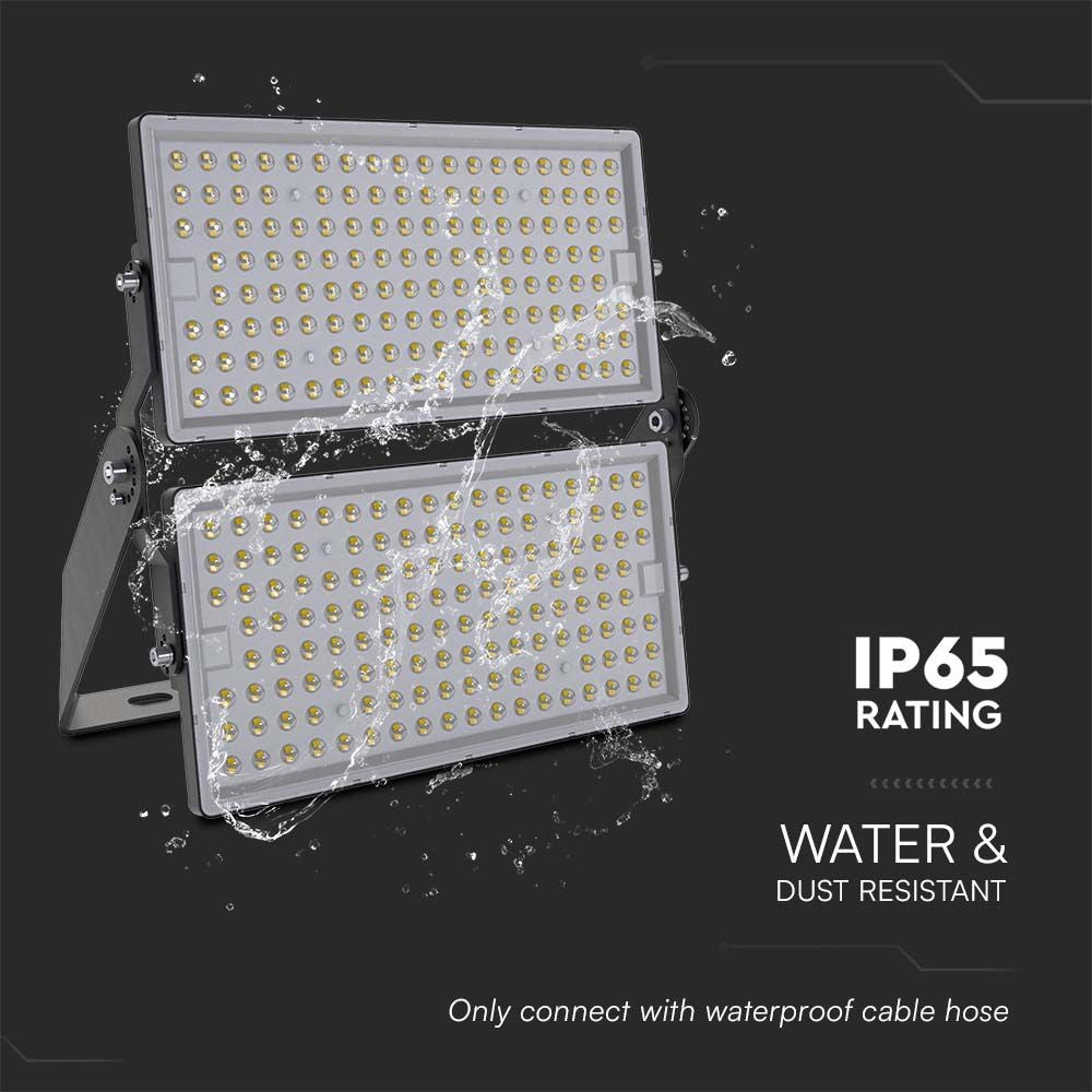 500W LED projektør med Samsung chip, sort hus, 4000K, IP65, 135lm/W