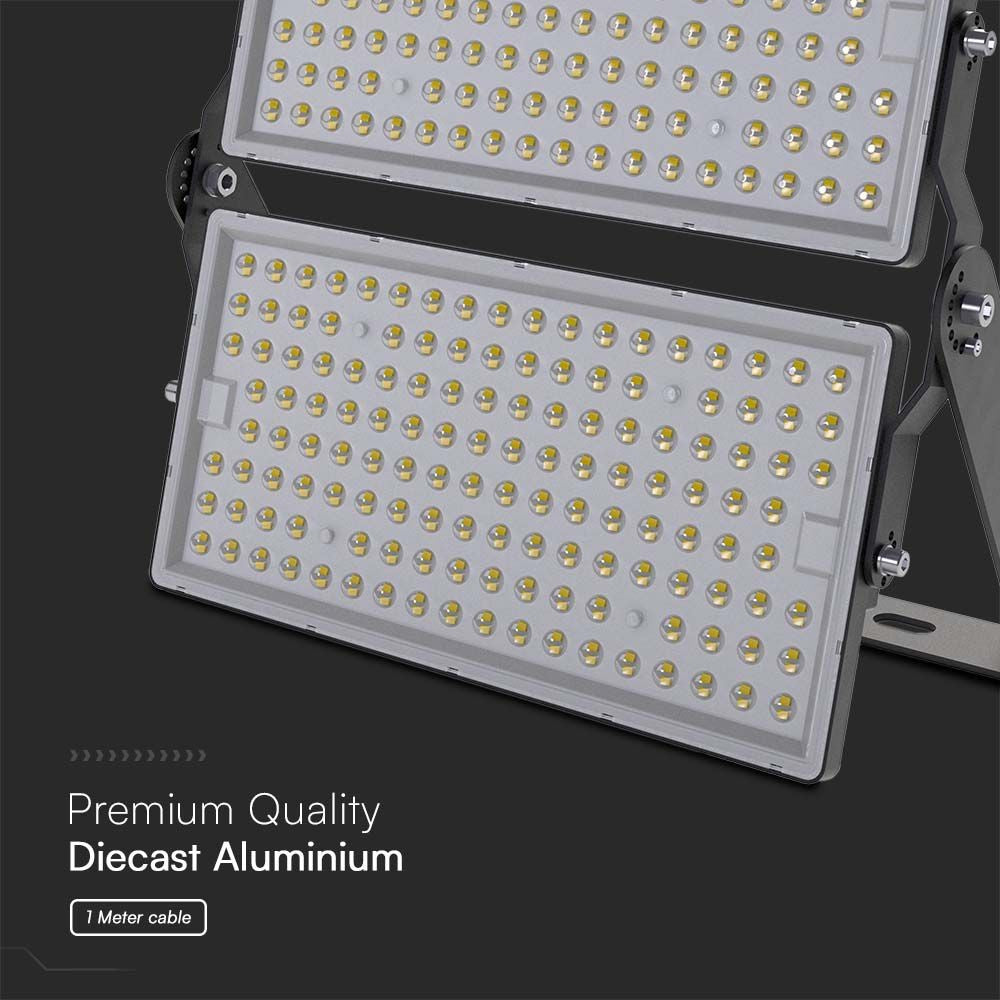500W LED projektør med Samsung chip, sort hus, 4000K, IP65, 135lm/W