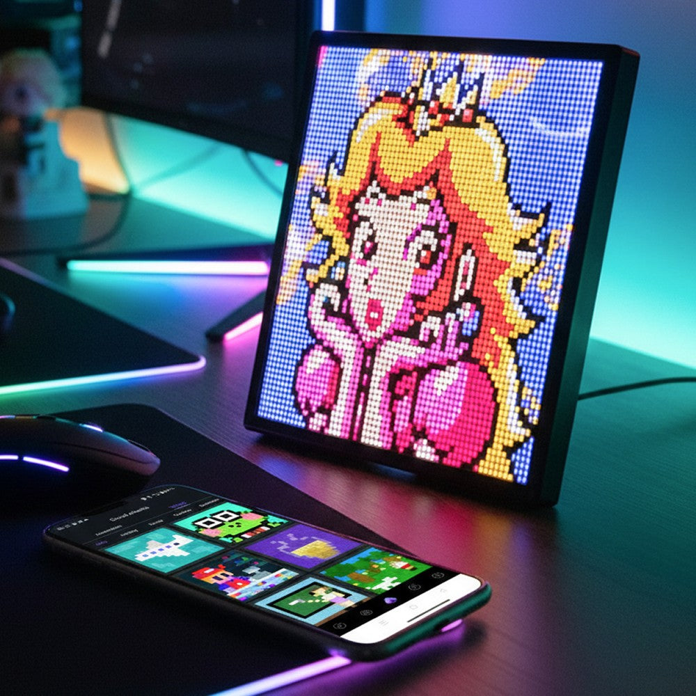 64x64 Pixel Bluetooth LED Skærm med 5V USB Strømforsyning - 10W Effekt