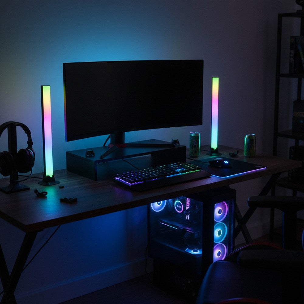 RGBIC ambient light bar - 42cm med Bluetooth og 5W effekt, inkl. 2 stk. USB-input, 5V, til stemningsfuld belysning