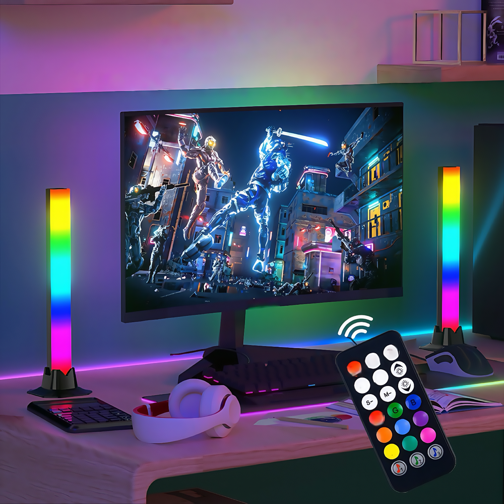 2 stk. RGBIC ambient light bar - 32cm, Bluetooth, 5W effekt, 5V USB-indgang