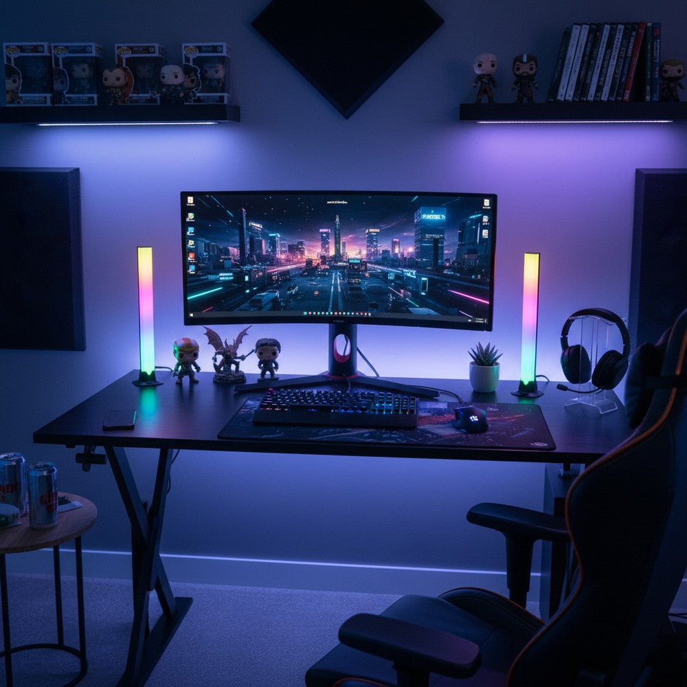 2 stk. RGBIC ambient light bar - 32cm, Bluetooth, 5W effekt, 5V USB-indgang