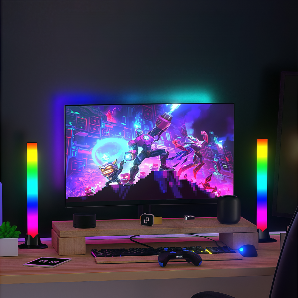 2 stk. RGBIC ambient light bar - 32cm, Bluetooth, 5W effekt, 5V USB-indgang