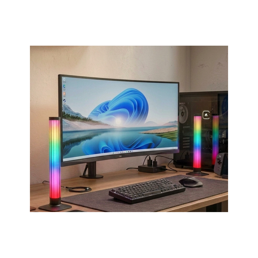 2 stk. RGBIC Ambient Light Bar - 33cm, Bluetooth, Effekt: 5W, Input: 5V USB