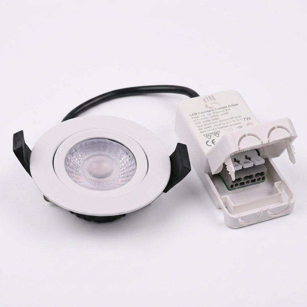 LEDlife Dim2Warm+CCT RA96, hvid indbygningsspot - Ø8,3 cm, 7W, dæmpbar, IP65, 230V