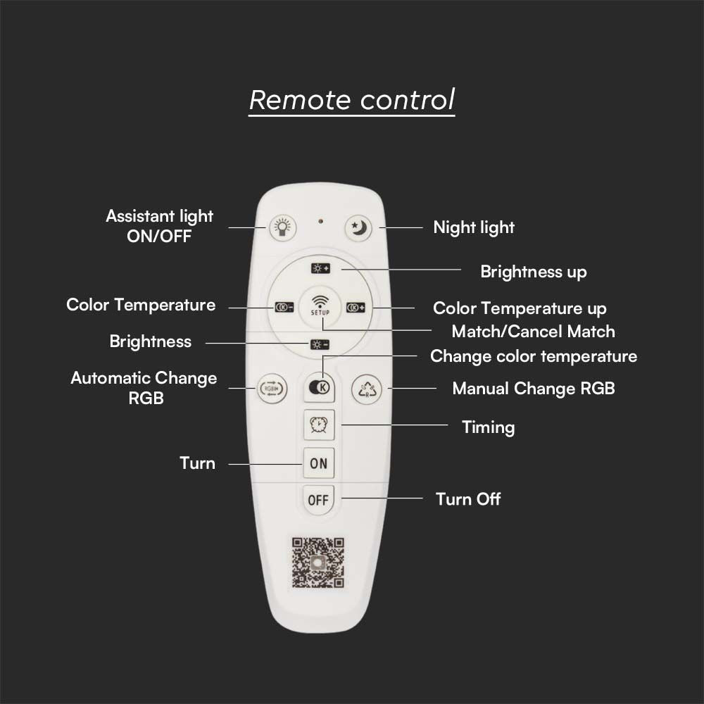 150W LED Loftlampe - Dekorativ, 50x50x7cm, 3i1, Dæmpbar, Fjernbetjening, 15500lm, RA80