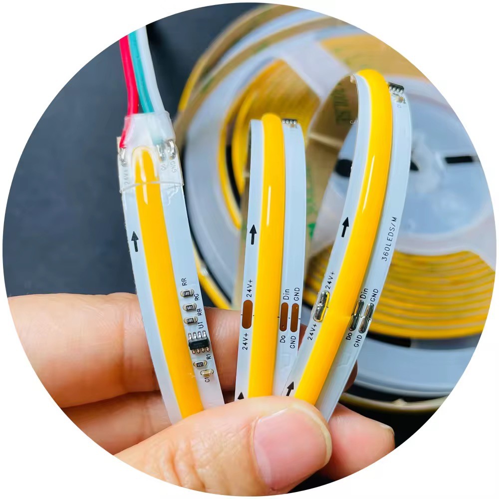 10m COB LED strip IC løbelys/running - 12W/m, 120 LED pr. meter, 24V