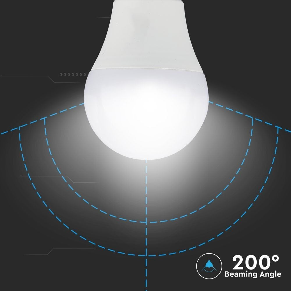 V-Tac 9W LED pære - 3-trin dæmpbar, A60, on/off dæmpbar, E27 (Erstatter 60W, 806lm, RA80)