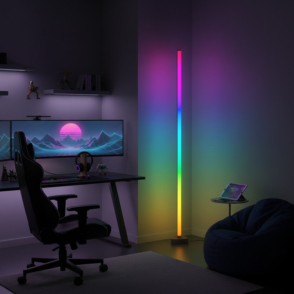 RGBIC+WW hjørnelampe med Bluetooth og RF fjernbetjening - 146cm, 10W, 500lm